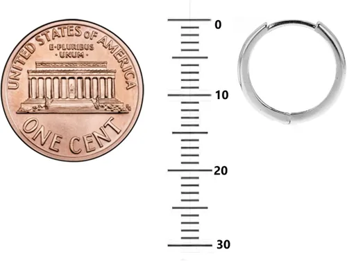 Vista 2 de Ritastephens Pendientes de aro unisex de plata de ley para hombre, Plata de ley