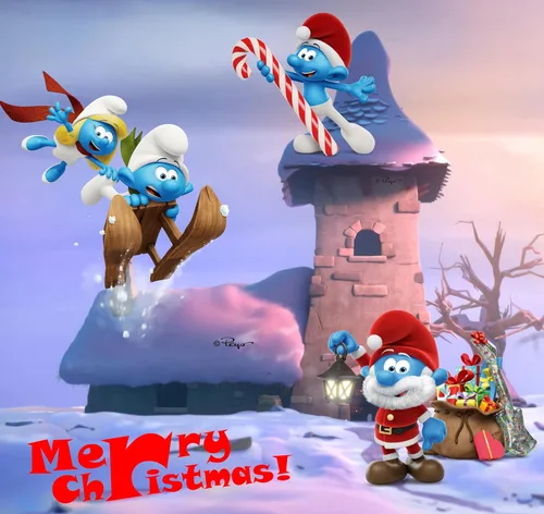 Vista 7 de El calendario de cuenta regresiva original de SMURFS 2025 Juguetes de dibujos animados coleccionables para niños y niñas, ¡12 figuras + 12 regalos