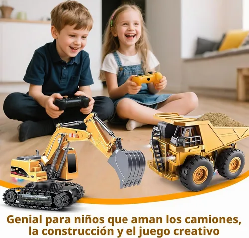 Vista 6 de Paquete de 2 vehículos de construcción Rc, excavadora de control remoto