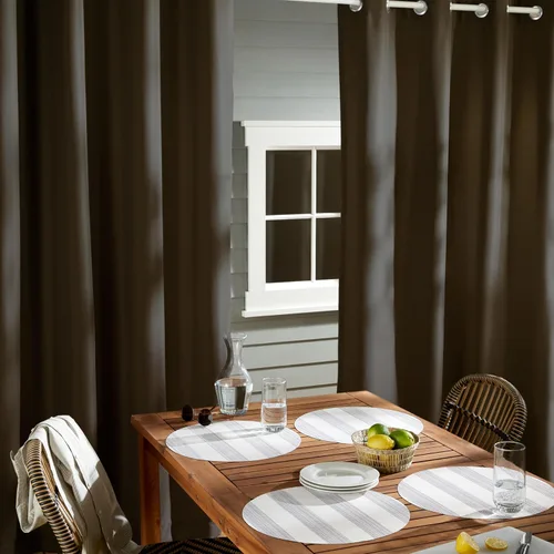 Vista 103 de TOWN & COUNTRY BASICS Cabana Cortinas Sólidas de Peso Pesado para Interiores y Exteriores, Opacidad de Filtrado de Luz con Parte Superior de Ojales