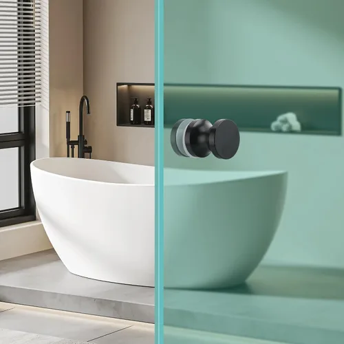 Vista 6 de Alise - Manija para puerta de ducha, pomo para puertas corredizas de ducha, color negro Heavy Duty Solid SUS304 Stainless Steel Knobs,One Sided