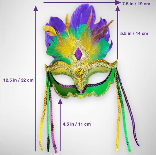 Vista 3 de LUX TRENDS - Máscara de carnaval veneciano con plumas para carnaval, Halloween, fiesta de cosplay para mujeres