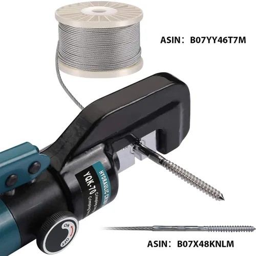 Vista 7 de DN Mate Herramienta de prensado hidráulico/crimpadora hidráulica para herrajes de barandilla de cable de acero inoxidable, herramienta de prensado