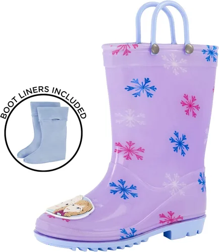Vista 2 de Disney Girl's Frozen Kids Rain Boots with Soft Removable Liner Snow