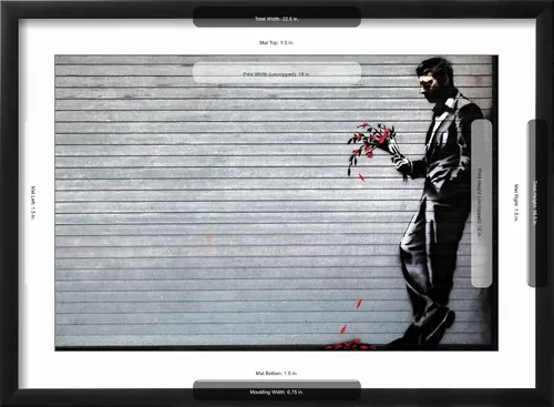 Vista 5 de ART.COM Impresiones artísticas enmarcadas para pared Hustler Club de Banksy, decoración botánica, 18 x 12 pulgadas, marco negro con paspartú blanco