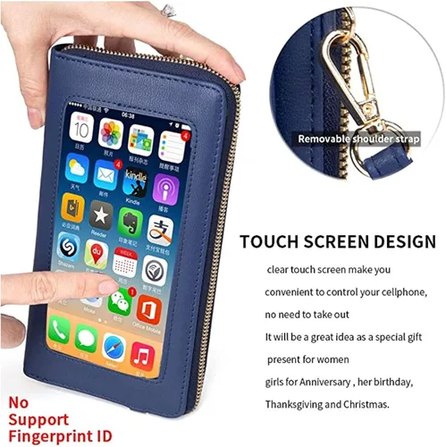 Vista 4 de Touch Screen Phone Bag Small Crossbody Bag Shoulder Handbag, RFID Blocking Wallet for Women