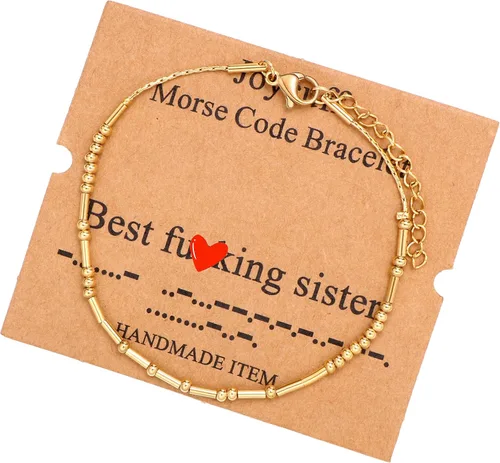 Vista 82 de JoycuFF Pulseras inspiradoras de código morse para mujeres, cuentas de plata, joyería con mantra de motivación, regalos para ella