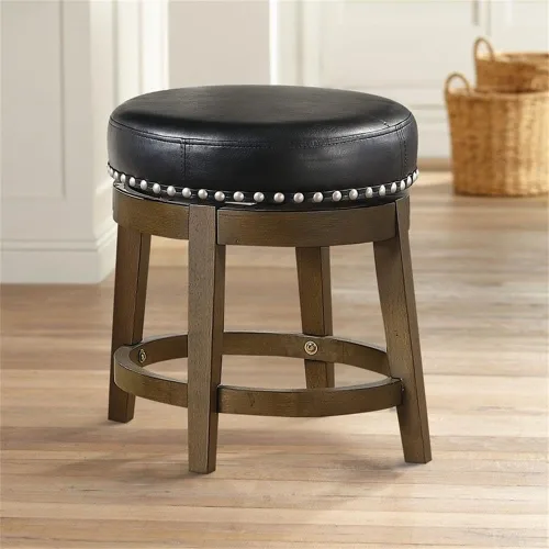 Vista 2 de Lexicon Blueridge Taburete giratorio de altura de comedor (juego de 2), 19.5 pulgadas SH, negro