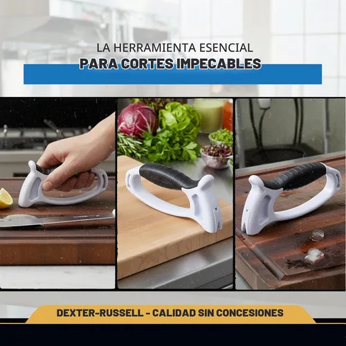 Vista 5 de Dexter-Russell EZ - Afilador de cuchillos de mano Mango blanco compacto Afilado de precisión de carburo de tungsteno Fácil uso de 3 a 4