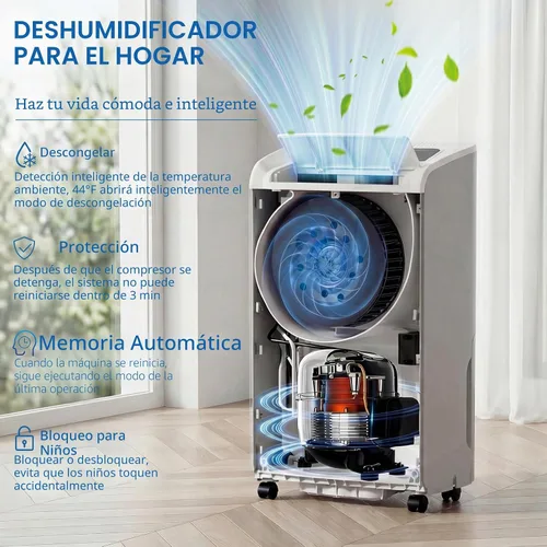 Vista 5 de AIRPLUS - Deshumidificador de 70 pintas con manguera de drenaje, 4500 pies cuadrados para sótano
