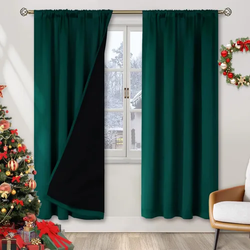 Vista 76 de BGment - Cortinas opacas para sala de estar de 63 pulgadas de largo, juego de 2 paneles, cortinas para oscurecer toda la habitación, cortinas