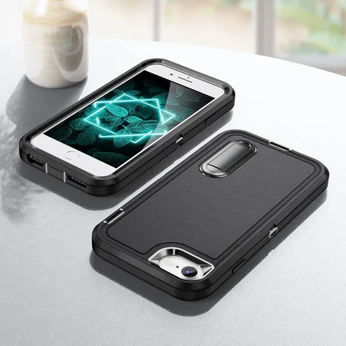 Vista 5 de IDweel Funda para iPhone SE 2020, para iPhone 2022, para iPhone 8/7/6S/6 con soporte, ajuste delgado, protección resistente, a prueba de golpes