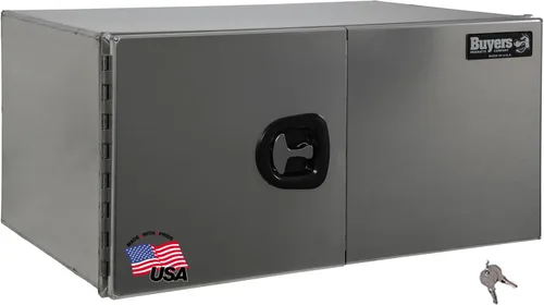 Vista 8 de Buyers Products 1705295 - Caja de herramientas para debajo de la carrocería con puertas de granero, 18 x 18 x 18 pulgadas, fabricada en Estados