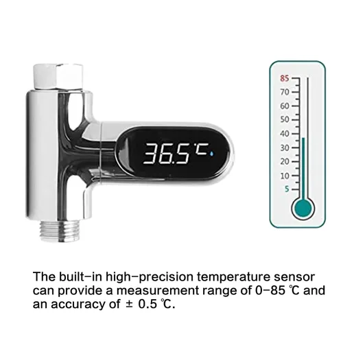 Vista 7 de Termómetro de ducha, indicador de temperatura de agua con pantalla LED 360 para baño de bebé