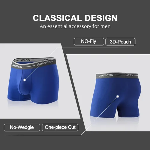 Vista 2 de BAMBOO COOL Ropa interior para hombre, con bolsa 3D, ultra suave, para hombre, ropa interior deportiva elástica