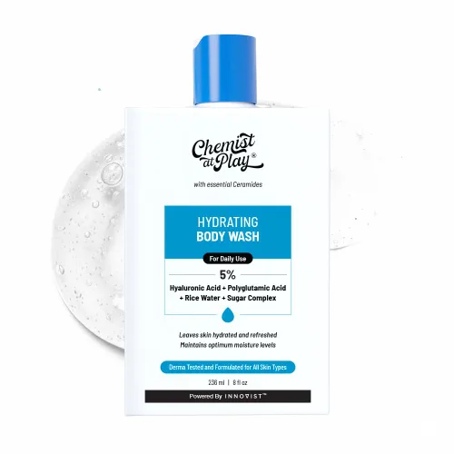 Vista 7 de Chemist at Play Gel de ducha exfoliante suave al 1% de ácido salicílico, sin parabenos ni SLS, evita el acné corporal, la piel rugosa y limpia