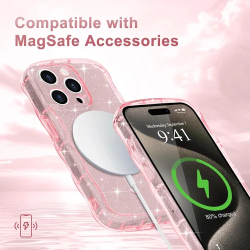 Vista 252 de Pepmune Funda magnética para iPhone 17 Pro Max, color rosa