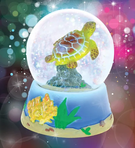 Vista 5 de CoTa Global Globo de nieve de tortuga marina – Figura brillante de globo de agua con purpurina brillante, adorno coleccionable para decoración
