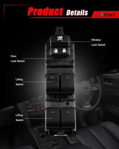 Vista 3 de Interruptor de elevalunas eléctrico lateral para Toyota Prius 1.8L 2010 2011 2012 2013 2014 2015 Interruptor de control del lado del conductor OEM #