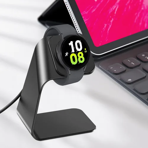 Vista 6 de NANW Base de carga compatible con Samsung Galaxy Watch 7/6/5 Pro/4/3/Active 2 - Cable de carga de repuesto USB, accesorios de soporte de muelle