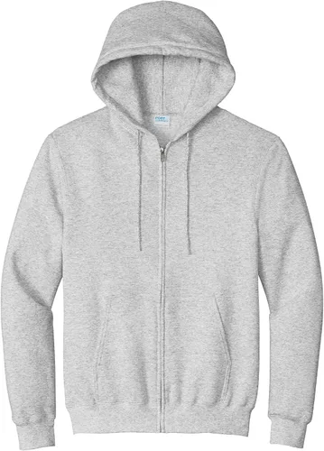 Vista 5 de Port & Company Sudadera con capucha de forro polar esencial alto con cremallera completa. PC90ZHT Ceniza