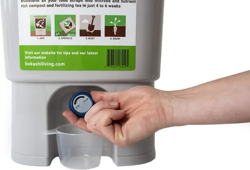 Vista 5 de Kit de iniciación de compostaje Bokashi prémium (incluye 1 contenedor Bokashi, 2.2 libras de salvado Bokashi e instrucciones completas)