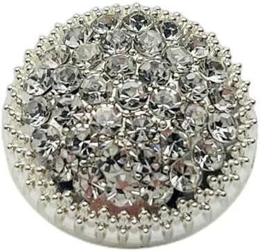 Vista 10 de 10 unidades de botones redondos de metal con diamantes de imitación para ropa, accesorios de costura DIY, decoración de boda, venta al por mayor