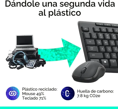 Vista 10 de Logitech MK295 Combo de ratón y teclado inalámbrico con tecnología SilentTouch, teclado numérico completo, seguimiento óptico avanzado, inalámbrico
