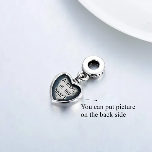 Vista 4 de LONAGO Abalorio de fotos personalizado para pulsera de plata de ley personalizable para regalo para mujeres y niñas Plata esterlina Circonita cúbica