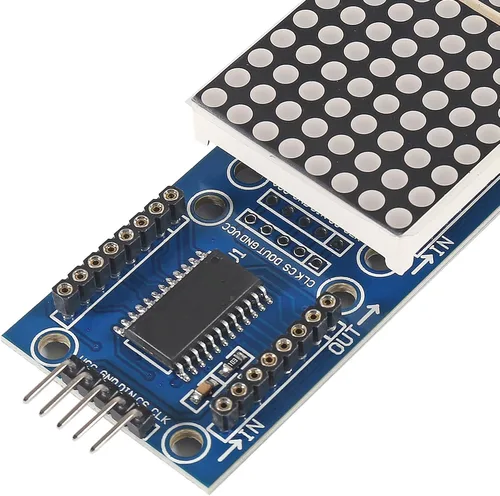 Vista 5 de MAX7219 Módulo de matriz de puntos 32x8 4 en 1 módulos de pantalla LED para microcontrolador Arduino Raspberry Pi con cable de 5 pines, azul
