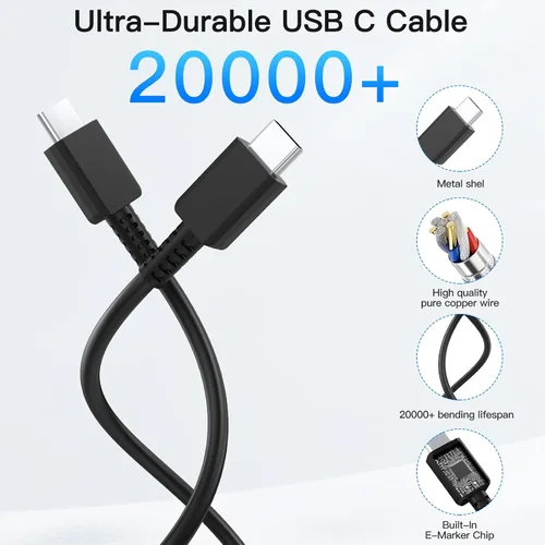 Vista 4 de Cargador tipo C de carga rápida, paquete de 2 bloques de cargador USB C