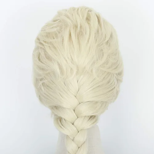 Vista 6 de M MISS U HAIR Missuhair Peluca de disfraz de princesa para niña, peluca larga de trenza para Halloween, fiesta de cosplay y fiesta
