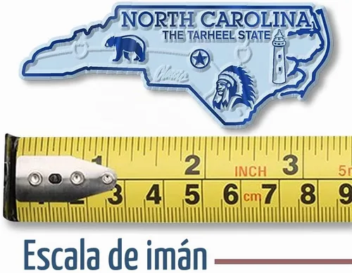 Vista 2 de Imán con diseño de mapa de estado, North Carolina