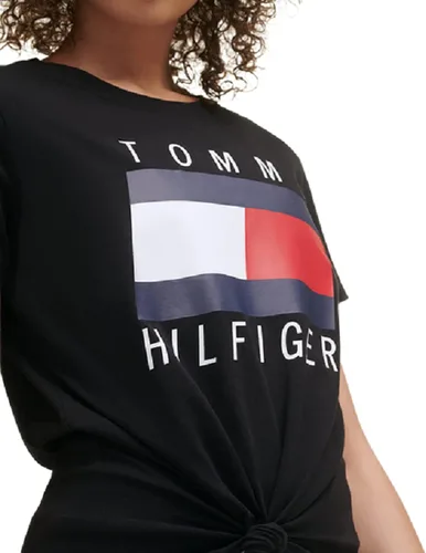 Vista 5 de Tommy Hilfiger Camiseta de rendimiento para mujer, camisetas gráficas de algodón ligero