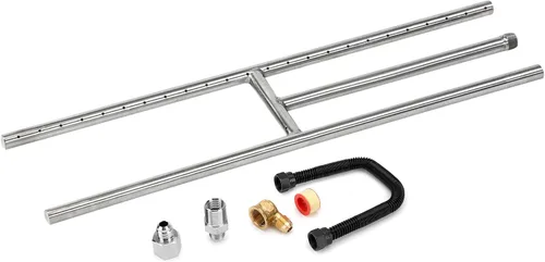 Vista 5 de Stanbroil Kit Conector de Línea de Gas Flexible sin Silbato de 3/8" X 12" para Hoguera de Gas Natural o LP y Chimenea