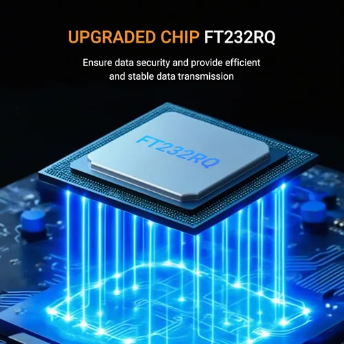 Vista 4 de Elecbee Cable USB a DB9 macho RS232 Us232R 1M Cable convertidor con chip FT232RQ soporta todos los sistemas informáticos, velocidad de transmisión