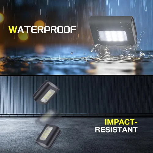 Vista 6 de Molrebe Paquete de 2 luces de correr con clip, luces LED de seguridad magnéticas recargables con luz estroboscópica roja, impermeable, carga USB