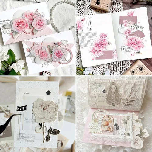Vista 6 de Juego surtido de 13 hojas de papel texturizado para álbumes de recortes, papel especial para manualidades para álbumes de recortes, suministros