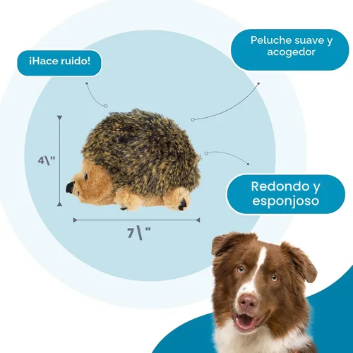 Vista 3 de Outward Hound - Juguete de peluche Hedgehogz para perro, tamaño S