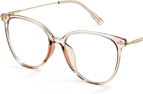 Vista 15 de Gaoye - Gafas de bloqueo de luz azul - Marcos redondos TR90 de moda, brazos de metal, protección UV400 - Estuche suave a juego * 1 marco negro