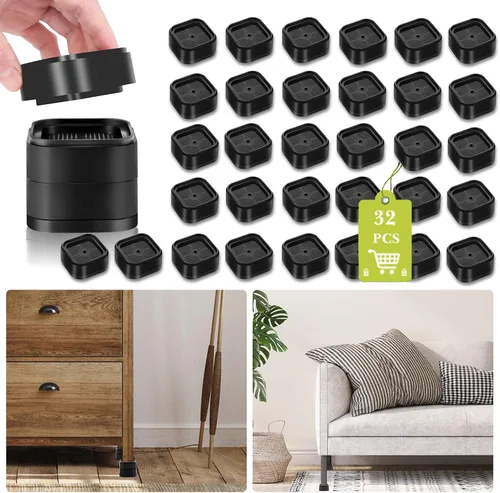 Vista 38 de Paquete de 12 elevadores de muebles de 1, 2 o 3 pulgadas, elevadores de cama ajustables resistentes para mesa, escritorio, sofá, silla, gabinete