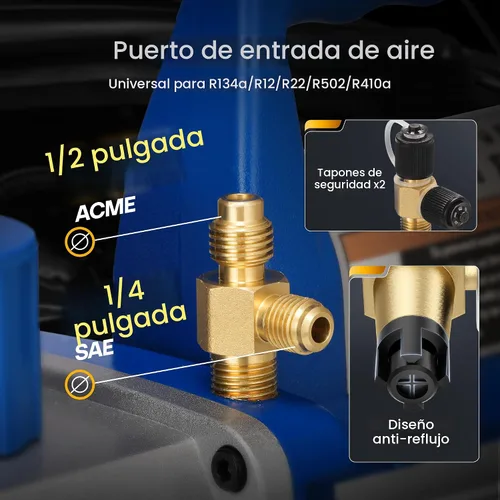 Vista 3 de VIVOHOME Bomba de vacío de aire de paletas rotativas de una etapa, 110V, potencia de 1/4 HP, 3.5 CFM con botella de aceite HVAC Vacuum Pump for