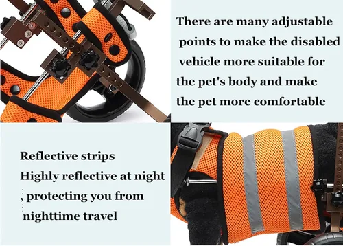 Vista 5 de Dog Wheelchair for Back Legs Adjustable, 2-Wheels Dog Carts with Wheels, Lightweight Pets Back Limb Walking Mobility Aids for Injured, Disabled