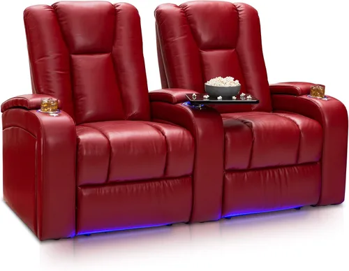 Vista 14 de Seatcraft Serenity - Asiento de cine en casa, fila negra de 3 Negro