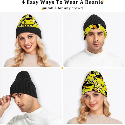 Vista 5 de Gorro para hombre y mujer, diseño geométrico, decorativo, con girasol, cálido, de punto