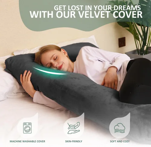 Vista 4 de Almohada de embarazo Chilling Home, almohadas de embarazo en forma de U para dormir, almohada de cuerpo completo, almohada de maternidad