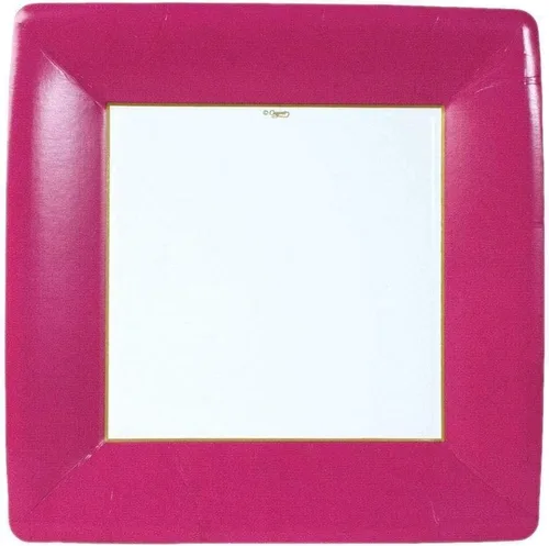 Vista 7 de Entertaining with Caspari - Platos llanos cuadrados de grogrén (paquete de 8), color rosa claro