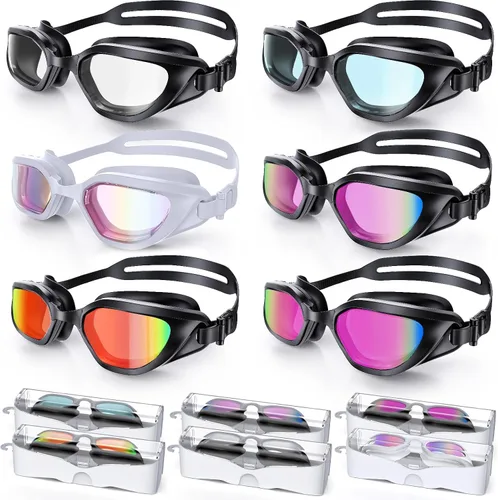 Vista 13 de Swim Goggles, Unisex Adult Swimming Goggles Upgraded Anti Fog Anti UV No Leakage Wide View for Men Women Youth