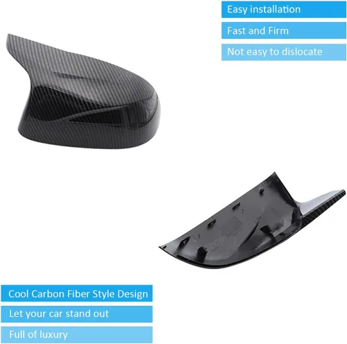 Vista 4 de Tapa de Reemplazo para Espejo Retrovisor Lateral para BMW X5 F15 X6 F16 X3 F25 LCI X4 F26, Espejos Laterales de ABS de Aspecto de Fibra de Carbono
