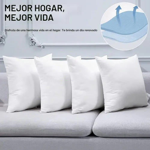 Vista 5 de OTOSTAR Insertos de almohada de 18 x 18 pulgadas, rellenos de almohada de forma cuadrada, almohadas esponjosas, almohadas decorativas para sofá